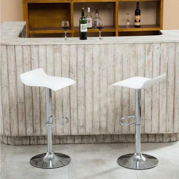 Porch & Den Blaine Chrome Air Lift Adjustable Swivel Stools (Set of 2)