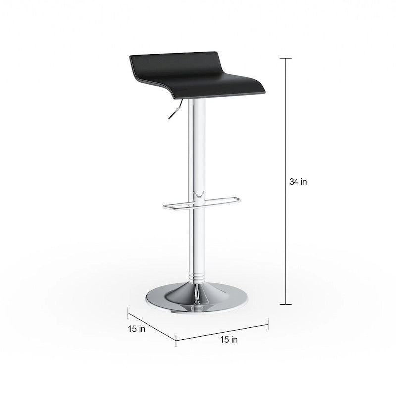 Porch & Den Blaine Chrome Air Lift Adjustable Swivel Stools (Set of 2)
