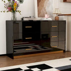 55.1 Modern 6-Drawer Bedroom Dresser Glossy Finish Chest Of Drawers