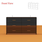 55.1 Modern 6-Drawer Bedroom Dresser Glossy Finish Chest Of Drawers