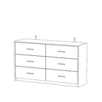 55.1 Modern 6-Drawer Bedroom Dresser Glossy Finish Chest Of Drawers