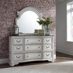 Magnolia Manor Antique White Weathered Bark 9 Drawer Dresser