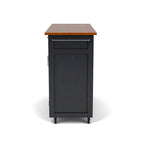Copper Grove Puff Island Black Finish with Oak Top Kitchen Cart