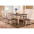 7 Piece Solid wood Two Tone Dark Brown & White Expendable Dining Set
