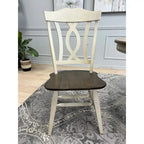 7 Piece Solid wood Two Tone Dark Brown & White Expendable Dining Set