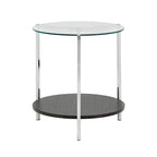 Roti Chrome End Table with Glass Top by iNSPIRE Q Modern