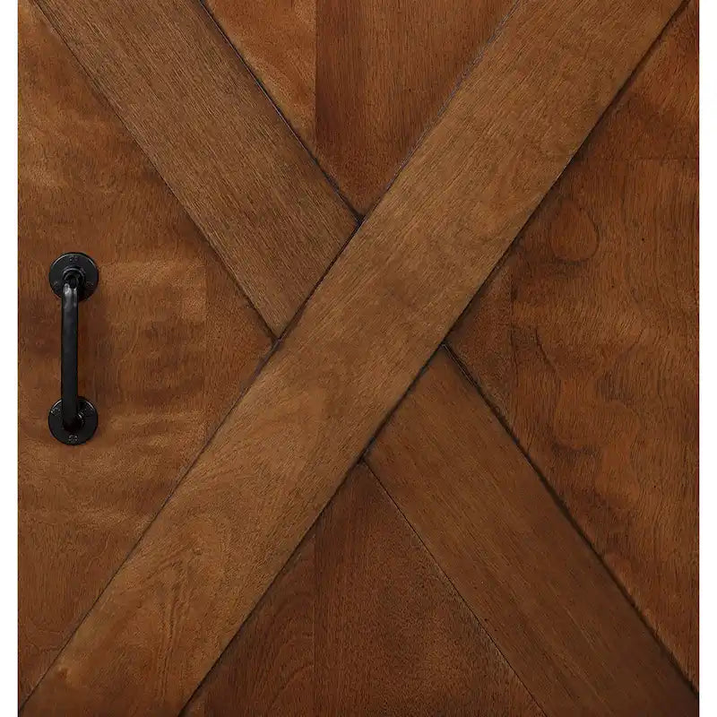 Bridgevine Home Farmhouse 66 inch Corner TV Stand for TVs up to 80 inches, No Assembly Required, Aged Whiskey Finish