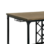 Ursa Industrial Medium Oak 48-inch Wide Metal Kitchen Island with Caster Wheels by Furniture of America