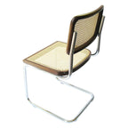 Breuer Chair Company Cesca Cane Dining Chair in Chrome and Walnut