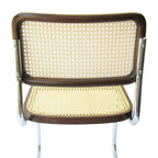 Breuer Chair Company Cesca Cane Dining Chair in Chrome and Walnut