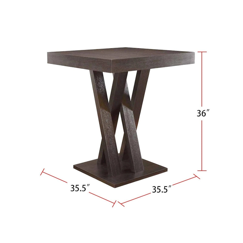 Square Counter Height Table Cappuccino