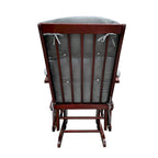 Gray Microfiber Glider Chair and Ottoman in Cherry Finish