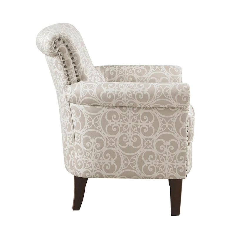 Madison Park Miri Fretwork Pattern Upholstered Tight Back Club Chair
