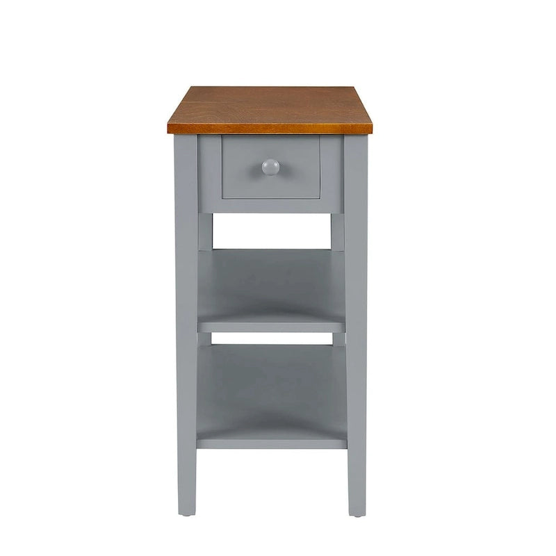 End Table with Charging Station, Side Table with Storage