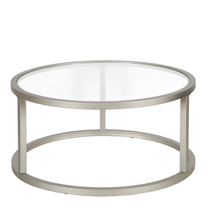 Silver Orchid Stossel Round Metal Coffee Table