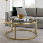 Silver Orchid Stossel Round Metal Coffee Table