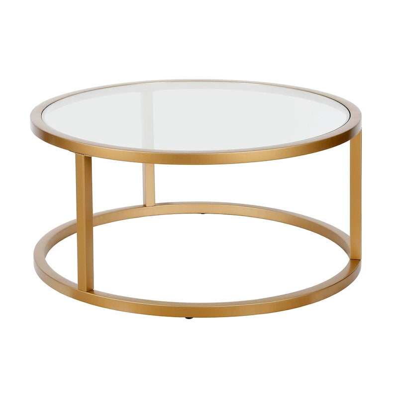 Silver Orchid Stossel Round Metal Coffee Table