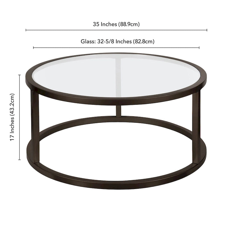 Silver Orchid Stossel Round Metal Coffee Table