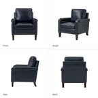 Kunz Transitional Genuine Leather Armchair with Removable Cushion and Nailhead Trims by HULALA HOME