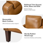 Kunz Transitional Genuine Leather Armchair with Removable Cushion and Nailhead Trims by HULALA HOME