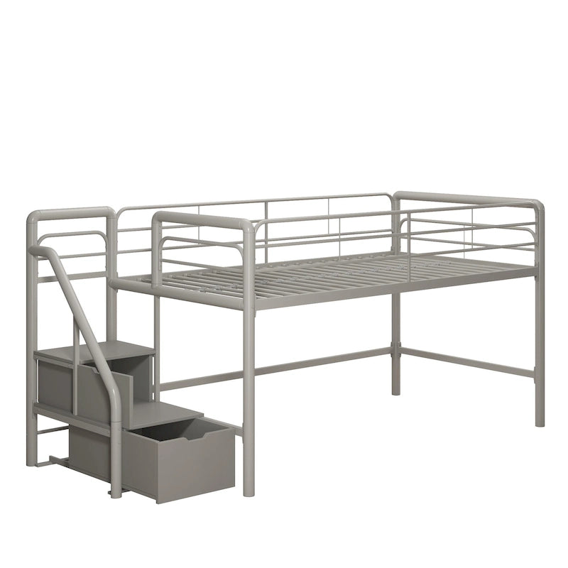 Avenue Greene Jayden Junior Twin Loft bed with Storage Steps