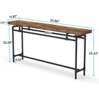 Console Table, 70.9 Narrow Long Entryway Table for Living Room - 11.81D x 70.85W x 35.43H