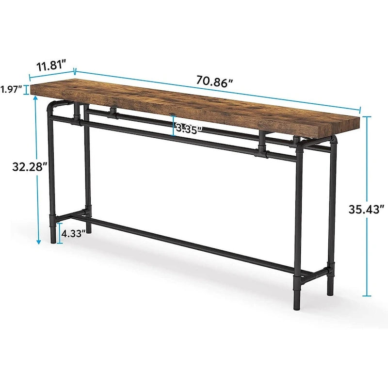 Console Table, 70.9 Narrow Long Entryway Table for Living Room - 11.81D x 70.85W x 35.43H