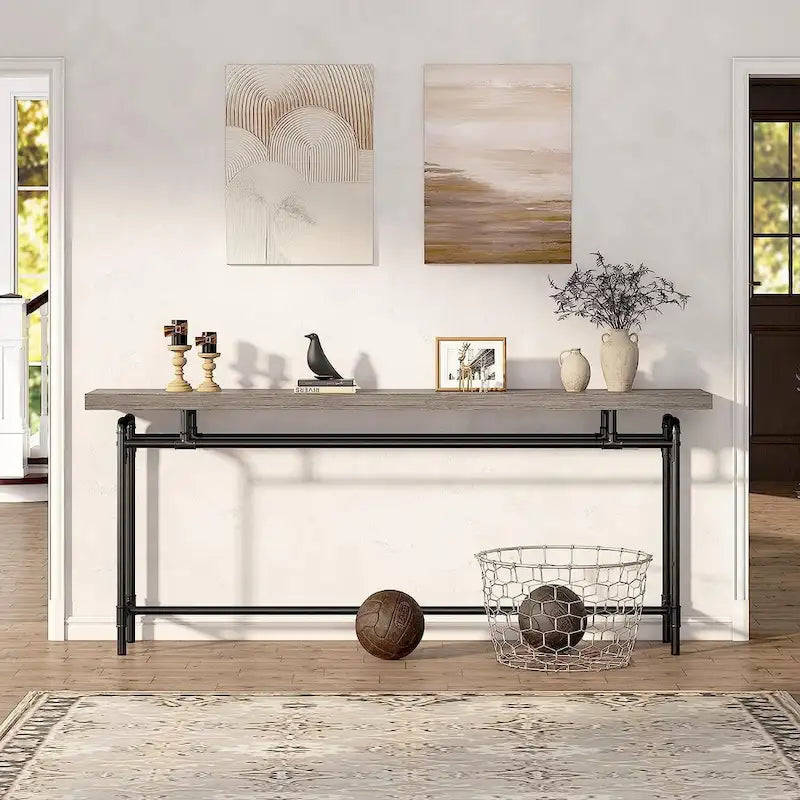 Console Table, 70.9 Narrow Long Entryway Table for Living Room - 11.81D x 70.85W x 35.43H
