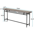 Console Table, 70.9 Narrow Long Entryway Table for Living Room - 11.81D x 70.85W x 35.43H