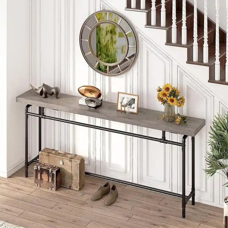 Console Table, 70.9 Narrow Long Entryway Table for Living Room - 11.81D x 70.85W x 35.43H
