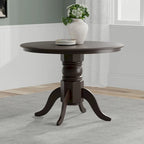 5-Piece Dining Set, 42 Round Pedestal Table and Slat Back Chairs