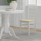 5-Piece Dining Set, 42 Round Pedestal Table and Slat Back Chairs