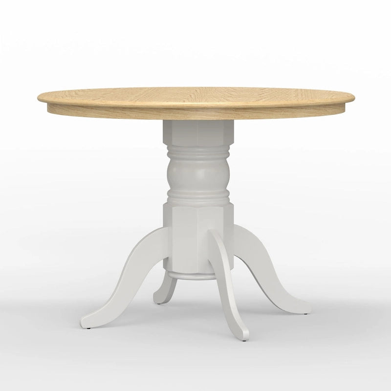 5-Piece Dining Set, 42 Round Pedestal Table and Slat Back Chairs