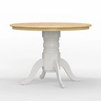 5-Piece Dining Set, 42 Round Pedestal Table and Slat Back Chairs