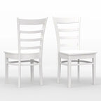 5-Piece Dining Set, 42 Round Pedestal Table and Slat Back Chairs