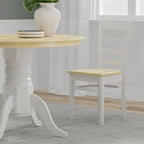 5-Piece Dining Set, 42 Round Pedestal Table and Slat Back Chairs