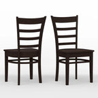 5-Piece Dining Set, 42 Round Pedestal Table and Slat Back Chairs