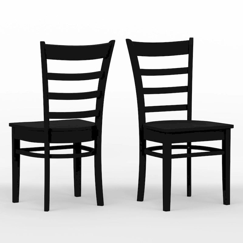 5-Piece Dining Set, 42 Round Pedestal Table and Slat Back Chairs