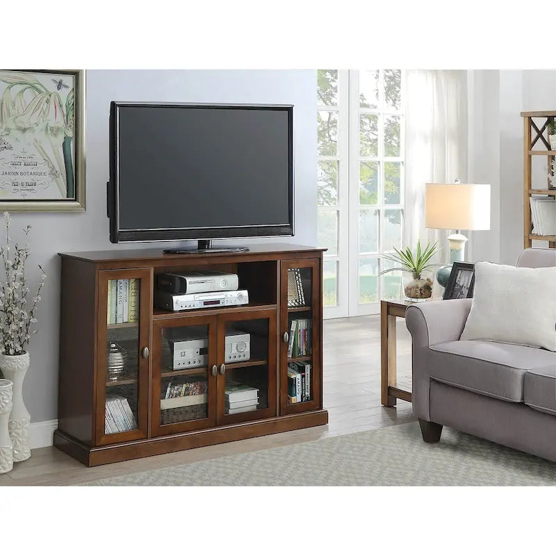 Convenience Concepts Summit Highboy 60 TV Stand with Storage Cabinets and Shelves