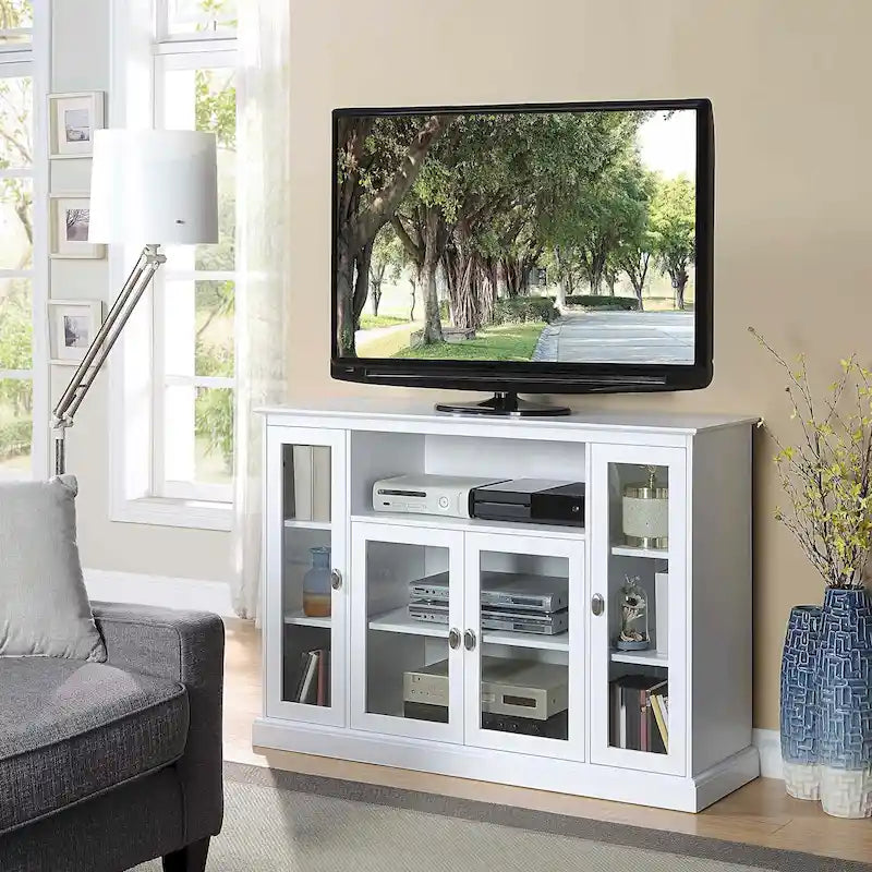 Convenience Concepts Summit Highboy 60 TV Stand with Storage Cabinets and Shelves