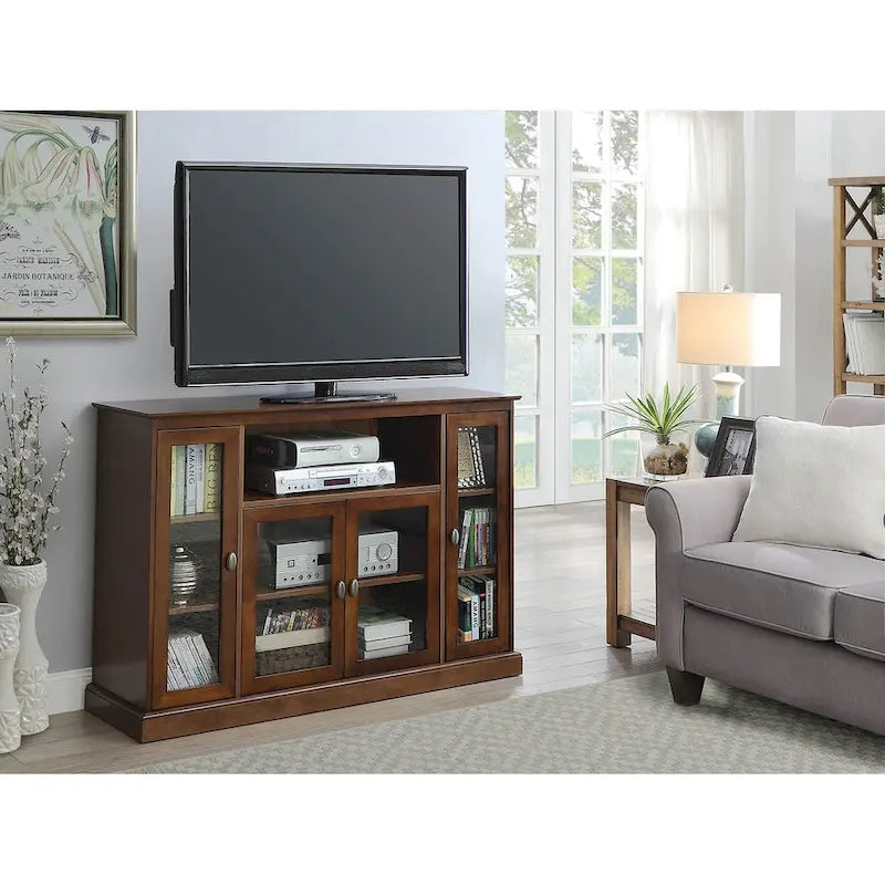 Convenience Concepts Summit Highboy 60 TV Stand with Storage Cabinets and Shelves