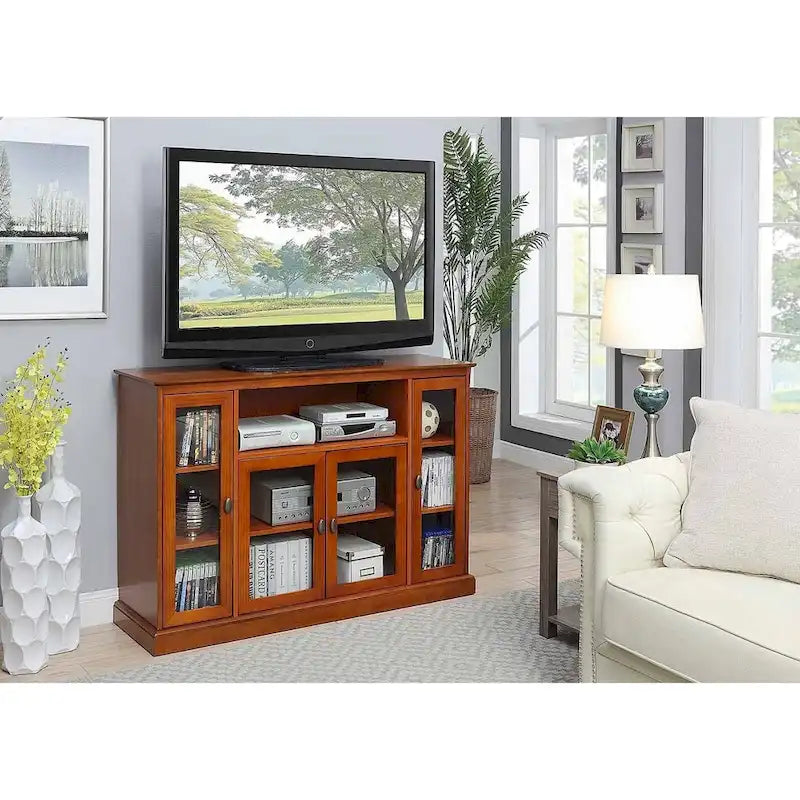 Convenience Concepts Summit Highboy 60 TV Stand with Storage Cabinets and Shelves