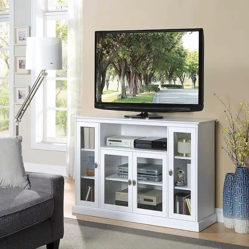 Convenience Concepts Summit Highboy 60 TV Stand with Storage Cabinets and Shelves