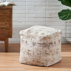 Colane Hand-Loomed Boho Fabric Cube Pouf by Christopher Knight Home