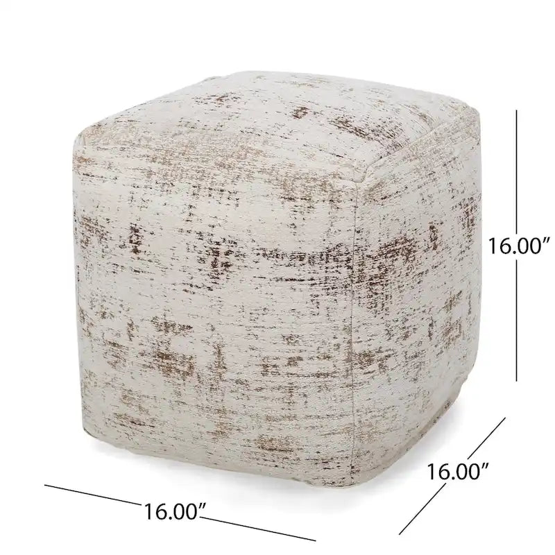 Colane Hand-Loomed Boho Fabric Cube Pouf by Christopher Knight Home