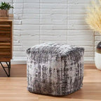 Colane Hand-Loomed Boho Fabric Cube Pouf by Christopher Knight Home