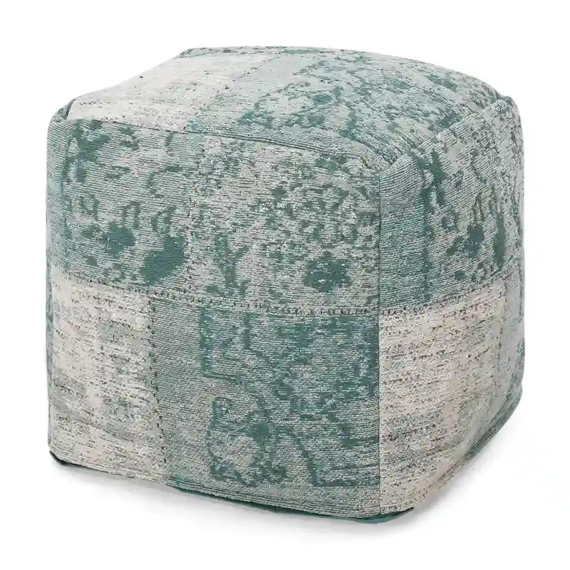 Colane Hand-Loomed Boho Fabric Cube Pouf by Christopher Knight Home