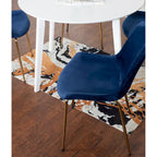 Roundhill Furniture Aufurr Contemporary 3-Piece Dining Set, White Round Table and 2 Chairs