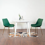 Roundhill Furniture Aufurr Contemporary 3-Piece Dining Set, White Round Table and 2 Chairs