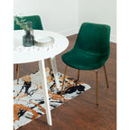 Roundhill Furniture Aufurr Contemporary 3-Piece Dining Set, White Round Table and 2 Chairs